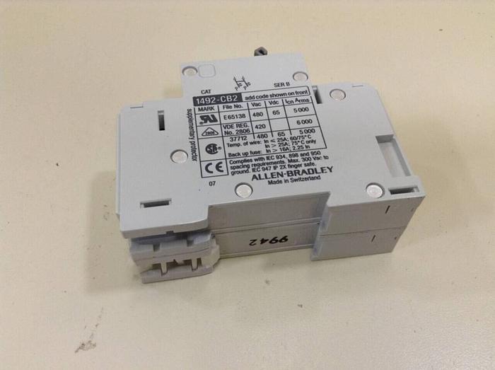 Used ALLEN BRADLEY 2 Amp Circuit Breaker 1492-CB2/H020 SER B #79623