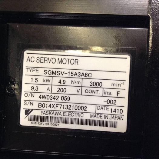 YASKAWA ELECTRIC Ac Servo Motor SGMSV-15A3A6C Used
