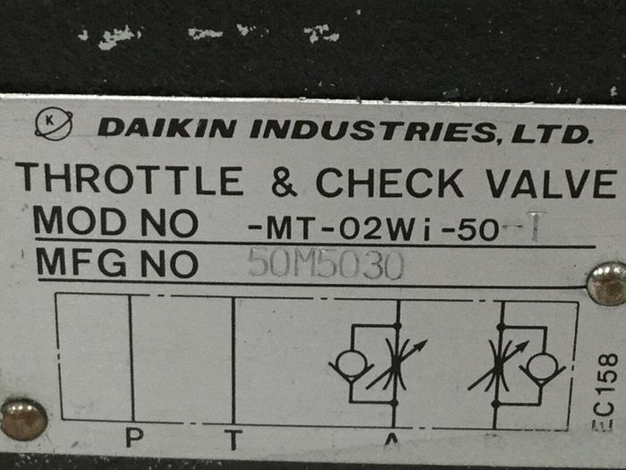 Used DAIKIN Throttle & Check Valve MT02WI50T #110458