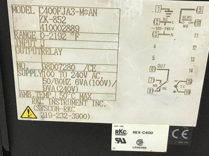 Used RKC Temperature Control REX-C400FJA3-MAN #124254