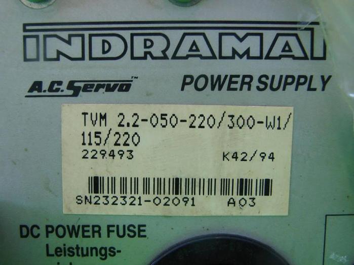 Used INDRAMAT Power Supply TVM2.2-050-220/300-W1 Used