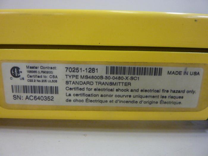 Used OMRON Light Curtain Transmitter MS4800S-30-0480-X-SC1 #49683