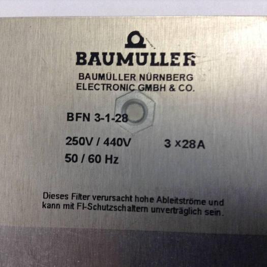 Used BAUMULLER Servo Line Filter BFN3-1-28 #84621