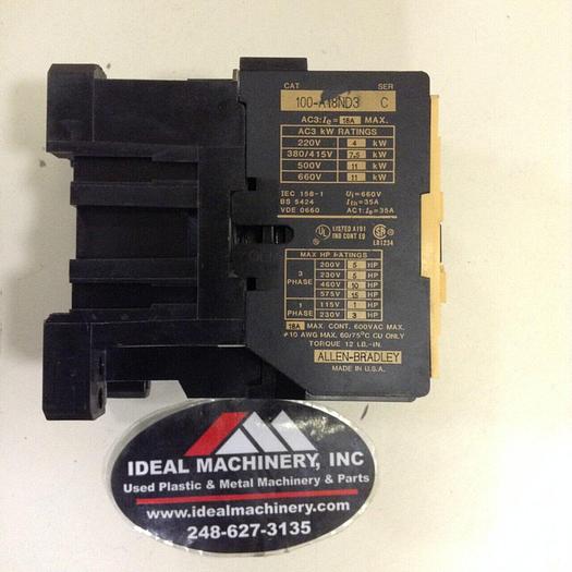 Used ALLEN BRADLEY Contactor 100-A18ND3 SER C #74249