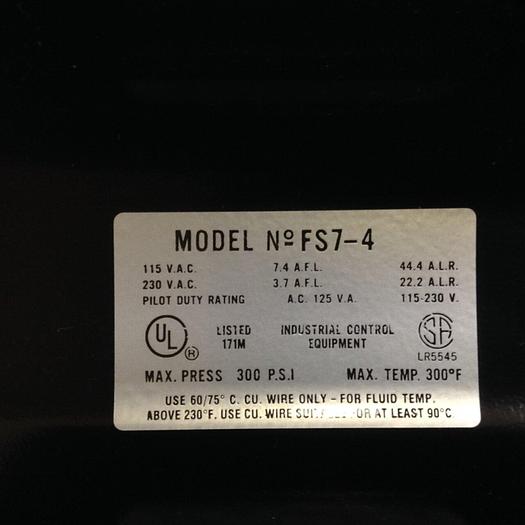 Used MCDONNELL & MILLER ITT McDonnell Flow Switch FS7-4 #71632
