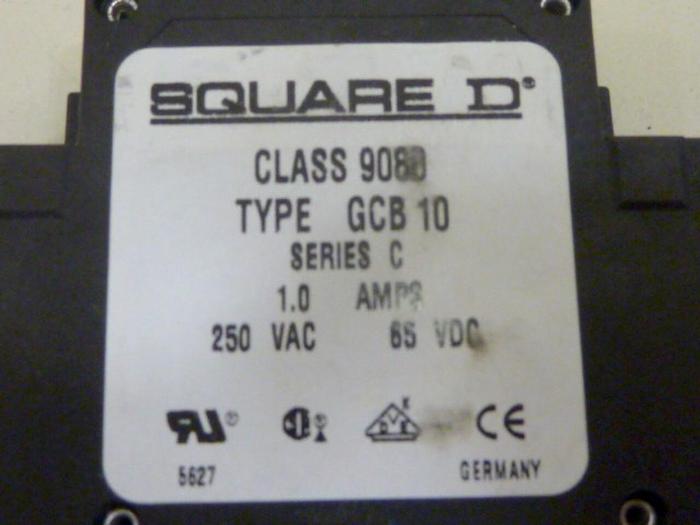 Used SQUARE D 1 Amp Circuit Breaker 9080-GCB10 #64318