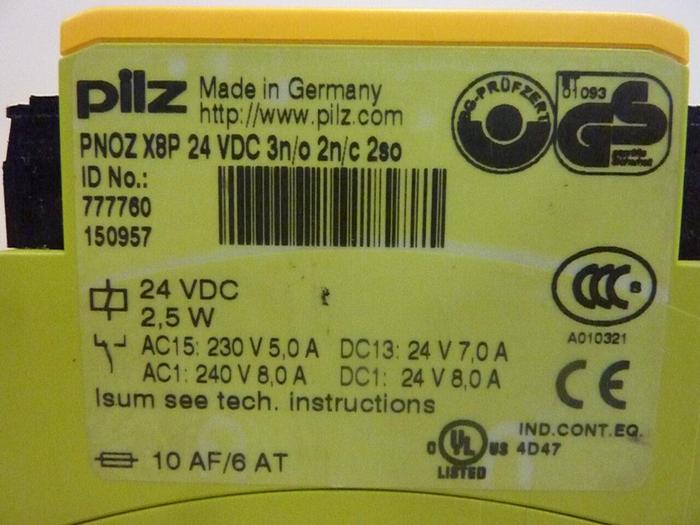 Used PILZ Safety Relay PNOZX8P24VDC3N/O2N/C2SO #46490