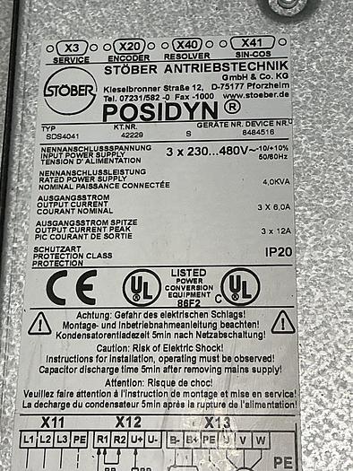 Used STOBER POSIDYN SDS4041