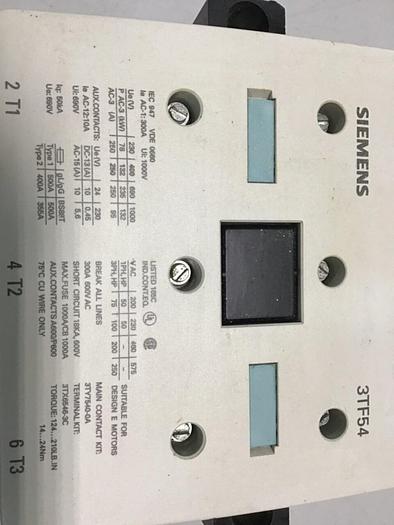 Used SIEMENS Contactor 3TF5422-0AK6 #141386