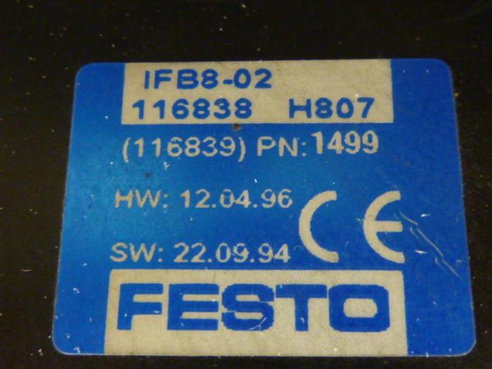 Used FESTO Control Block / Valve Terminal IFB8-02 #52845