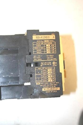 Used ALLEN BRADLEY Contactor 100-A12ND3 SER A #11802