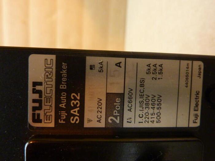 Used FUJI ELECTRIC 15 Amp Circuit Breaker SA32-15 #35533