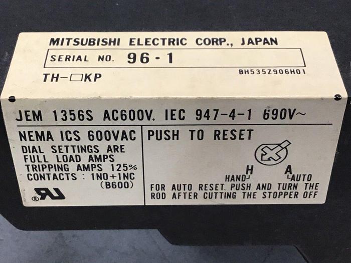 Used MITSUBISHI Trip Amp Relay JEM1356S TH-K120KP #112412