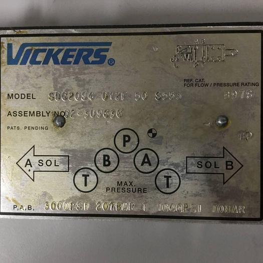 Used VICKERS Valve SDG20S4 012F 50 S553 #90362