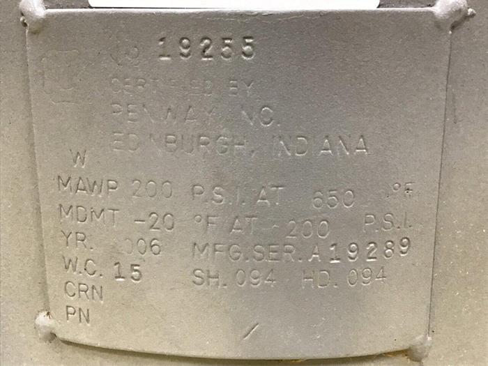 Used PENWAY Vertical Air Tank 19254 #132481