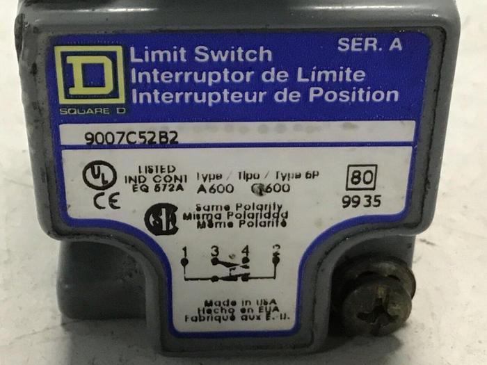 Used SQUARE D Limit Switch 9007-C52B2 #122021