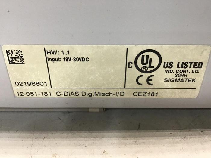 Used SIGMATEK Module 12-051-181 CEZ181 #141501