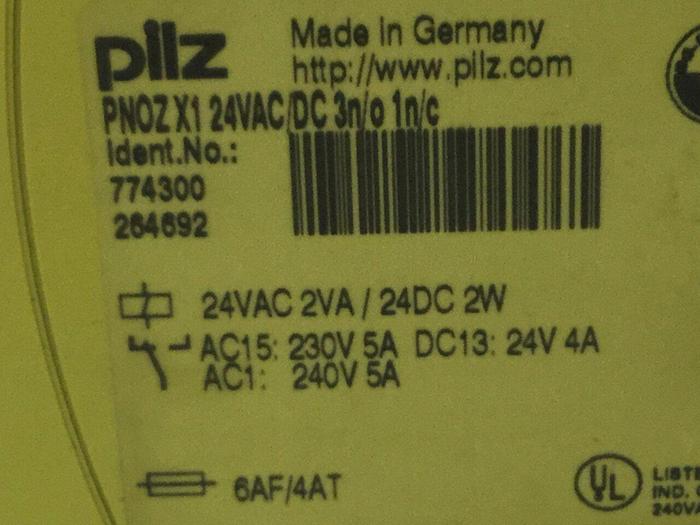Used PILZ Safety Relay PNOZX124VAC/DC3N/01N/C #103933