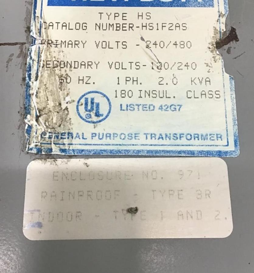Used SOLA 2 kVA Transformer HS1F2AS USED