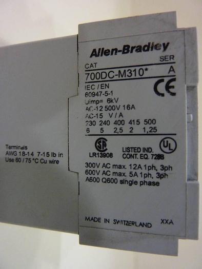 Used ALLEN BRADLEY Relay 700DC-M310 SER A #42217