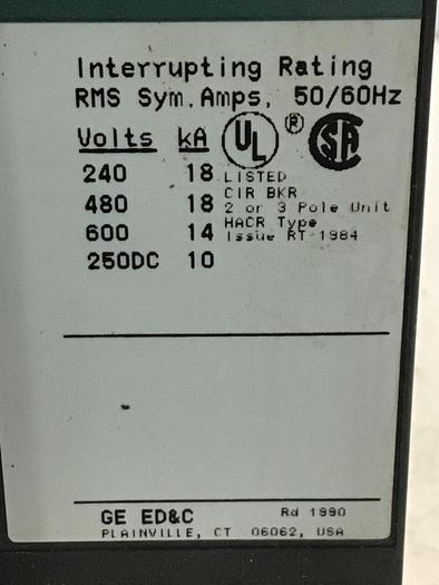 Used GE TED136050 Breaker & Disconnect 50 AMP USED #143732
