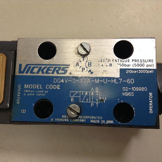 Used VICKERS Directional Hydraulic Valve DG4V322AMUHL760 Used