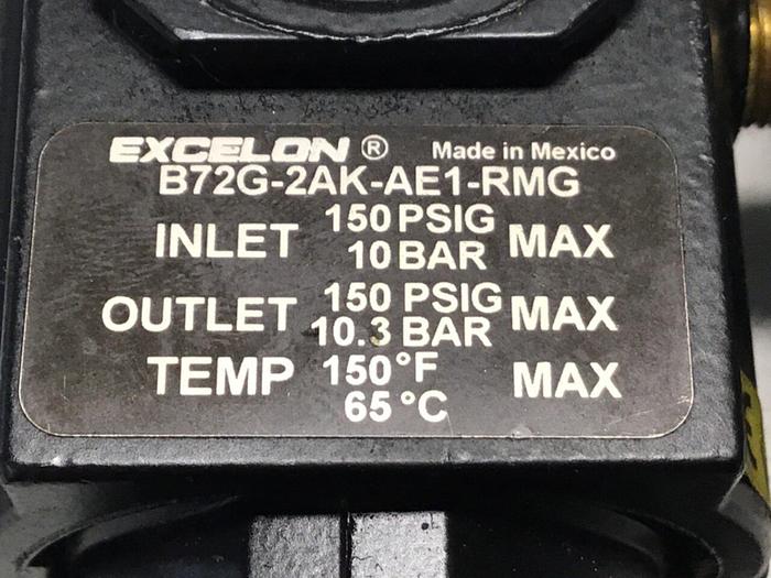 Used EXCELON Auto Drain Filter/Regulator B72G-2AK-AE1-RMG #129156