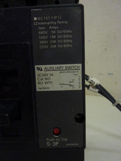Used FUJI ELECTRIC 15 Amp Circuit Breaker BU-ESB3015 #60750