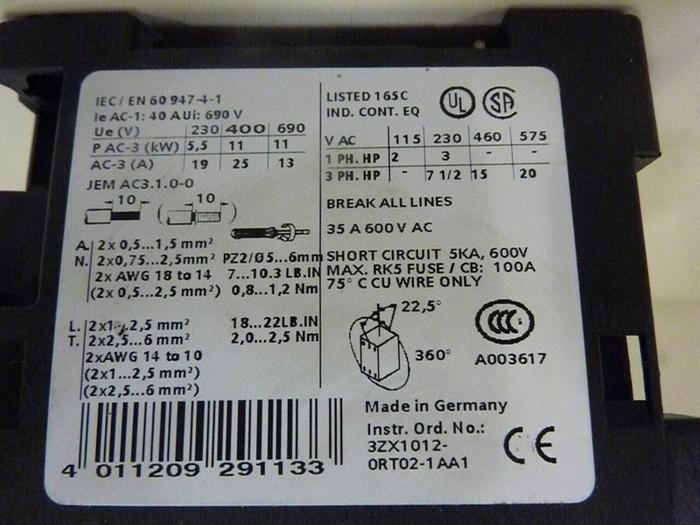 Used SIEMENS Combination Starter 3RA1120-4BA26-0BB4 #46454