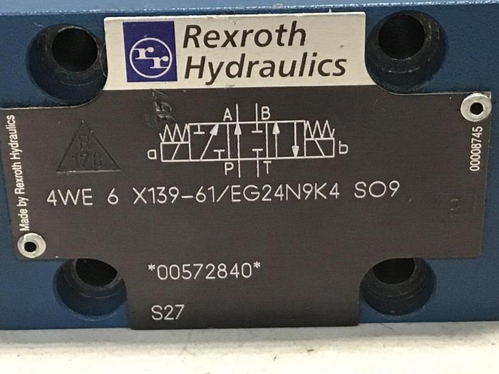Used REXROTH Valve 4WE6X13961/EG24N9K4S09 #129900