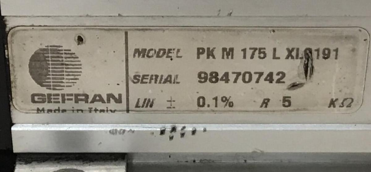 Used GEFRAN Linear Displacement Transducer PK-M-175-L-XL0191 USED