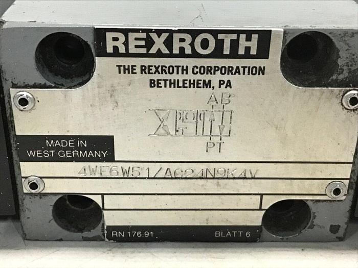 Used REXROTH Valve 4WE6W51/AG24N9K4V #140383