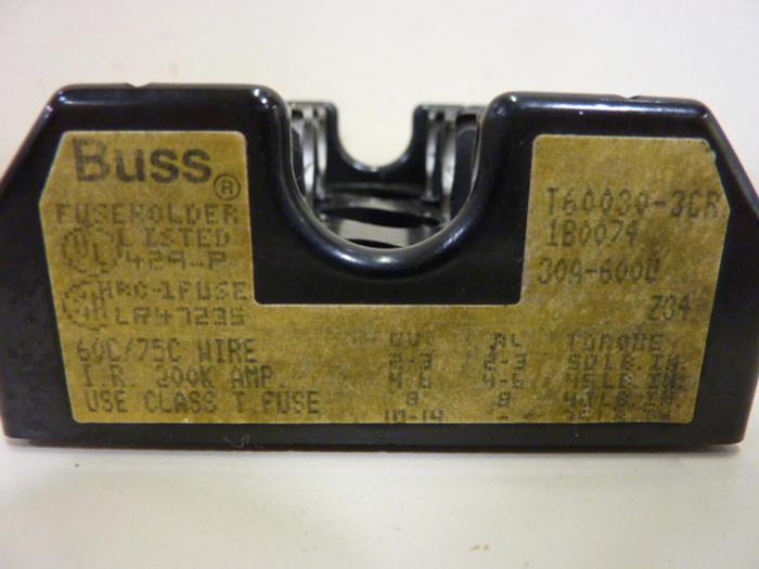 Used BUSSMANN 30 Amp Fuse Holder T60030-3CR #59240