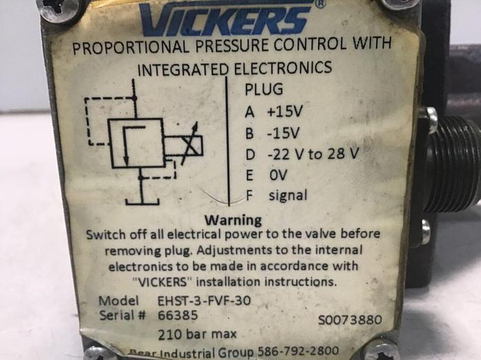 Used VICKERS Proportional Control Valve EHST-3-FVF-30 USED