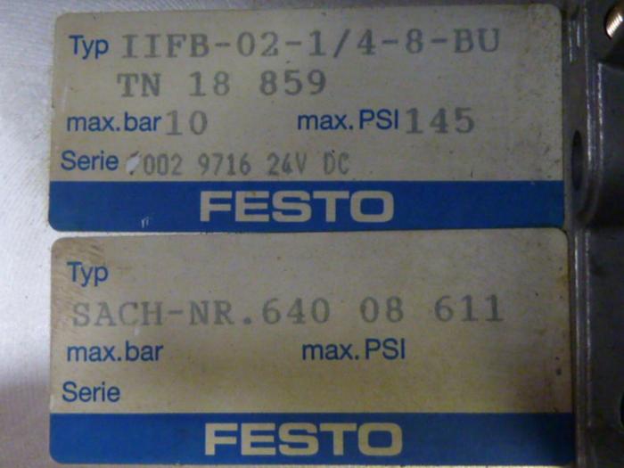 Used FESTO Control Block / Valve Terminal IFB8-02 #52840