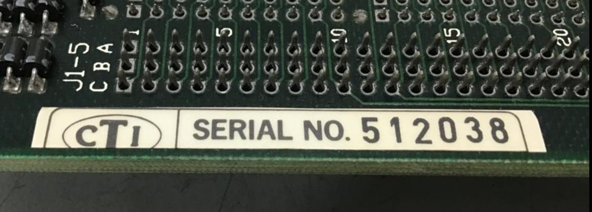 Used CTI Van Dorn Control Rack Board CTI 605 Z9421103B USED
