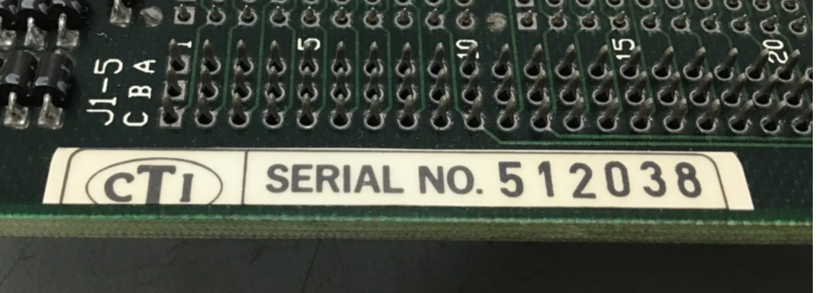 Used CTI Van Dorn Control Rack Board CTI 605 Z9421103B USED