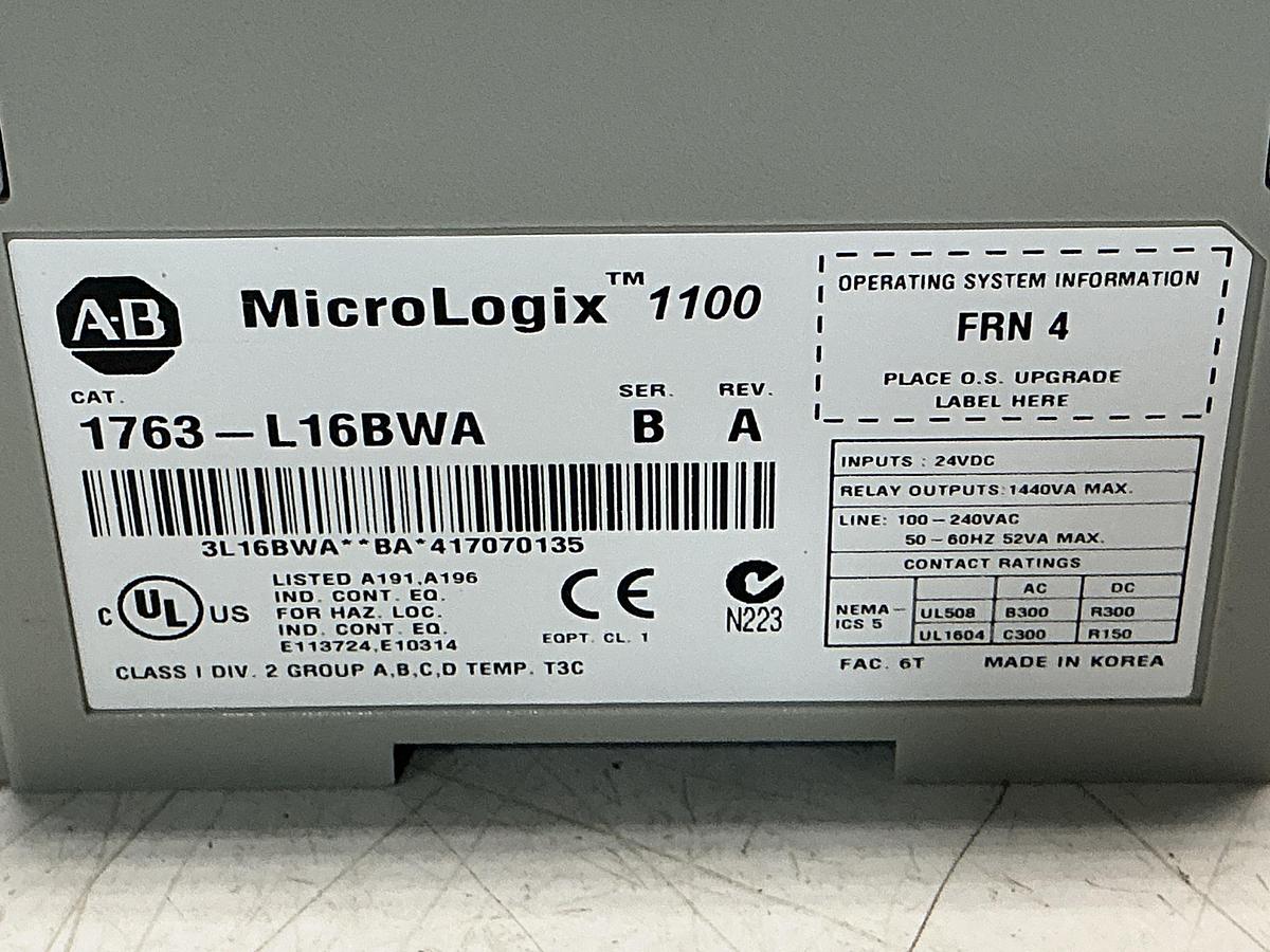 Used ALLEN BRADLEY 1763-L16BWA