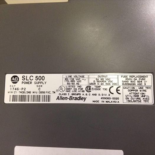 Used ALLEN BRADLEY Power Supply & Slot Rack 1746-P2 SER C / 1746-A4 SER B #78542