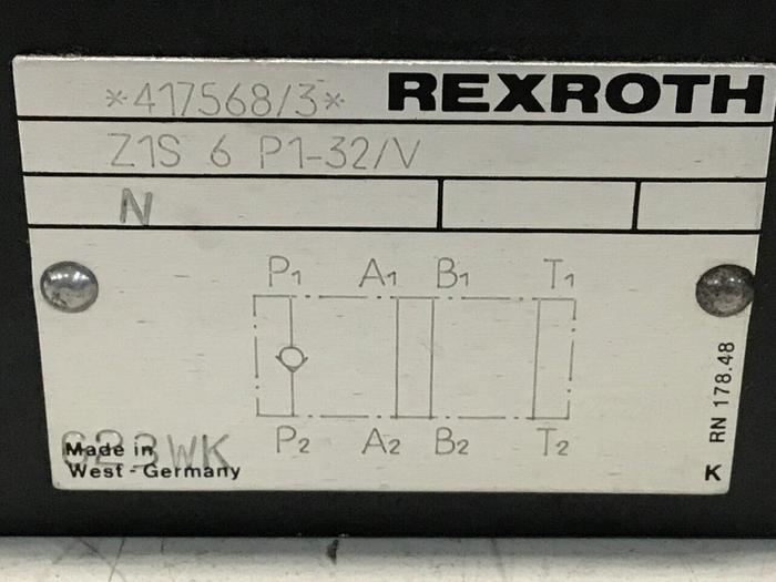 Used REXROTH Check Valve Z1S6P132V #65843