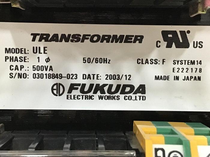 Used FUKUDA 0.5 kVA Transformer ULE #125193
