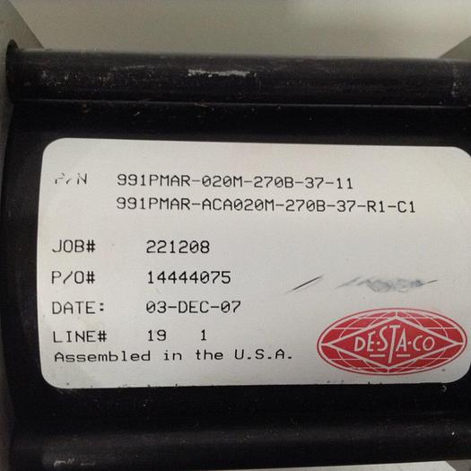 Used DESTACO Pneumatic Hold Clamp 991PMAR-020M-270B-37-11 #90064