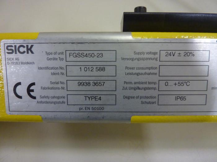 Used SICK OPTIC ELECTRONIC Light Curtain Receiver FGSE 450-23 #57731