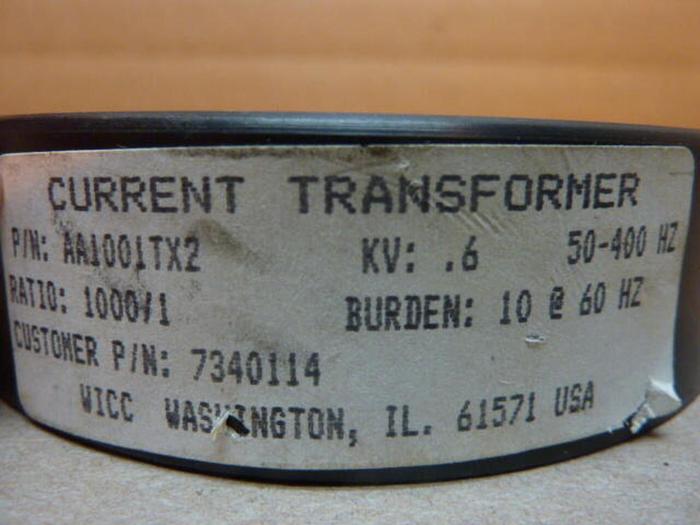 Used WICC .6 kVA Current Transformer AA1001TX2 #34921