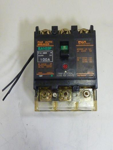 Used FUJI ELECTRIC 100 Amp Circuit Breaker EA103F-100 #63897