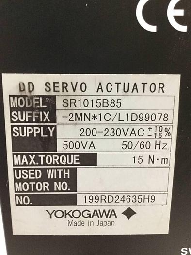 Used YOKOGAWA DD Servo Actuator SR1015B85-2MN1C/L1D99078 Used
