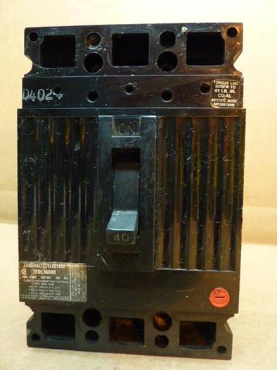 Used GENERAL ELECTRIC / GE 40 Amp Industrial Circuit Breaker TED136040 #34589