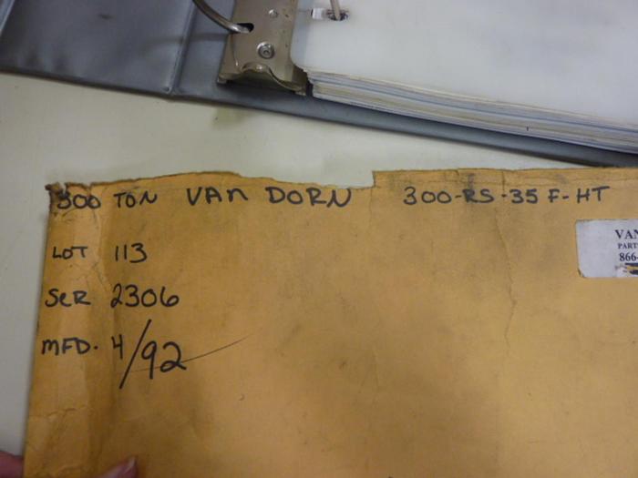 Used VAN DORN Machine Operation & Maintenance Manual MTD(P)-2/90-1 #65163