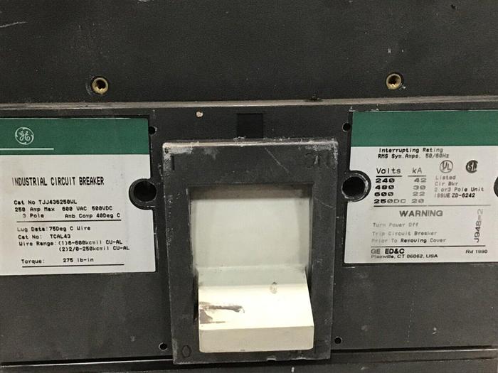 Used GENERAL ELECTRIC / GE 250 Amp Circuit Breaker TJJ436250WL Used