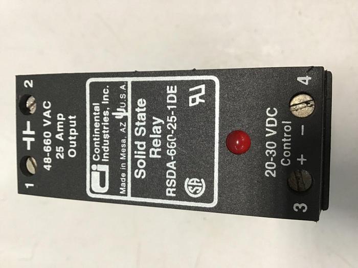 Used CONTINENTAL INDUSTRIES Solid State Relay RSDA-660-25-1DE #134771